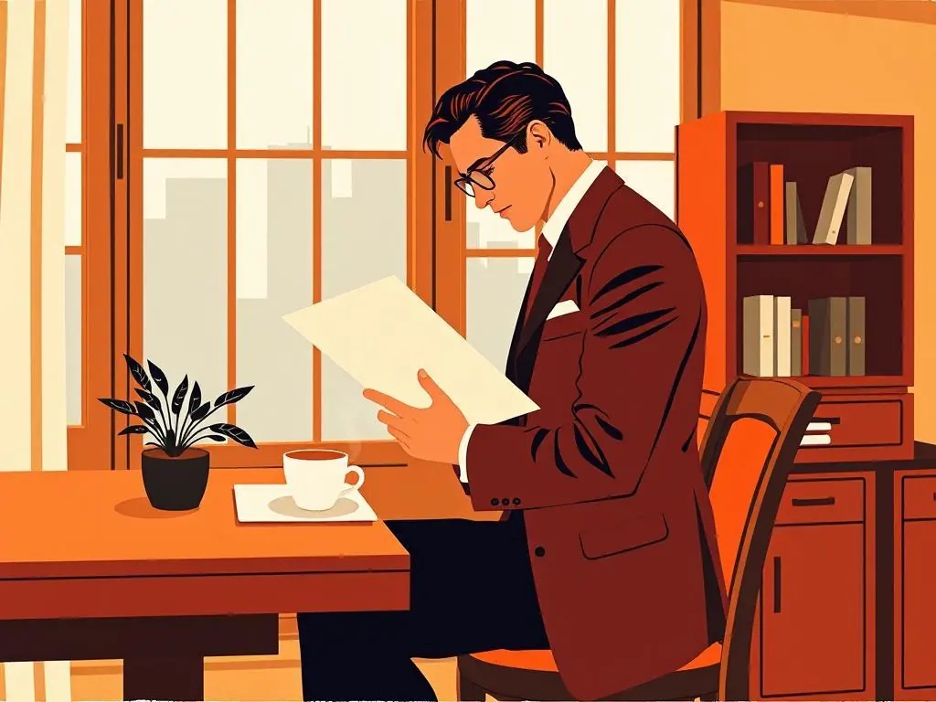 Ilustración plana de una figura leyendo en un sillón verde con un camino que sale del libro